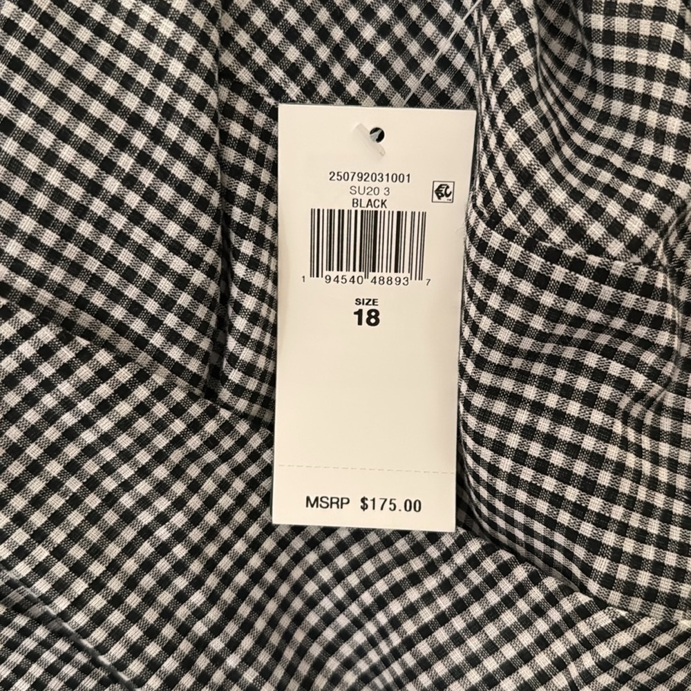 💎 Ralph Lauren Gingham Midi Dress with Lace Hem | Size 18 | NWT - Picture 7 of 7